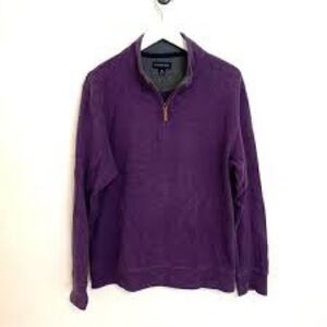 Lands' End Men's Purple Zip-Up Sweater